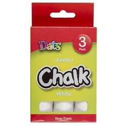 Dats 51800 White Jumbo Chalk box of 3